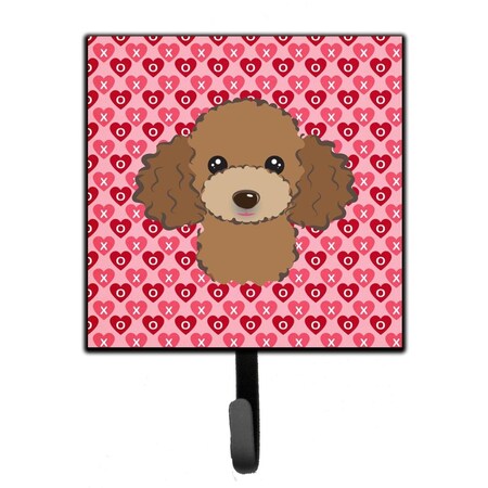 Jensendistributionservices Chocolate Brown Poodle Hearts Leash or Key Holder MI1715350